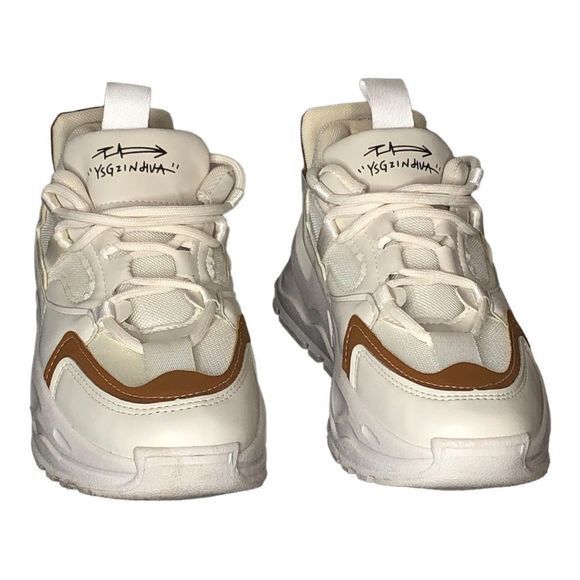 Chunky White Tennis Shoes size 4 - Picture 2 of 7